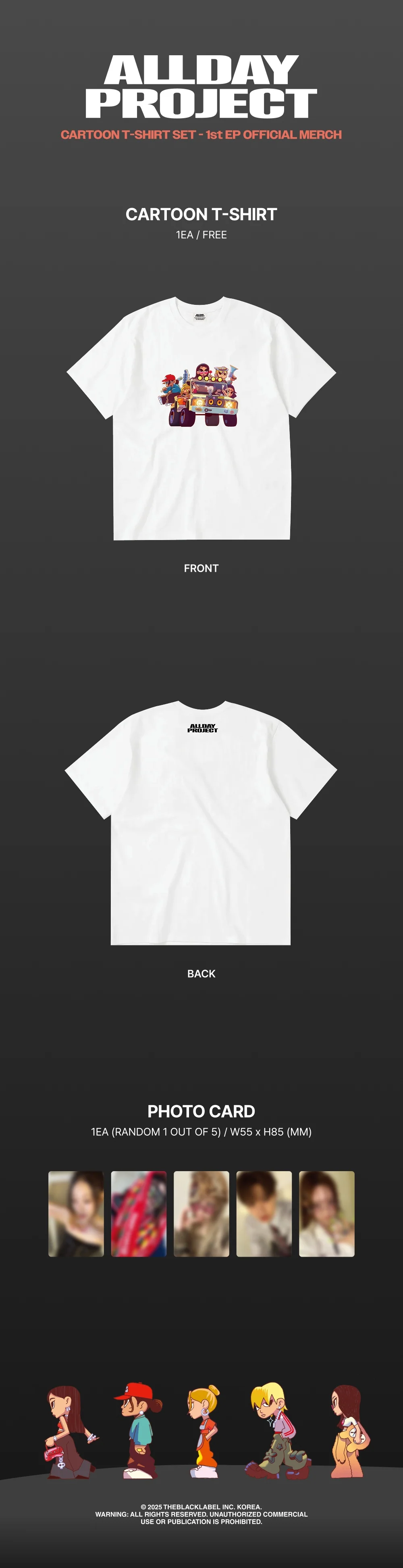ALLDAY PROJECT - [ALL DAY PROJECT] 1st EP OFFICIAL MD CARTOON T-SHIRT SET - Image 2