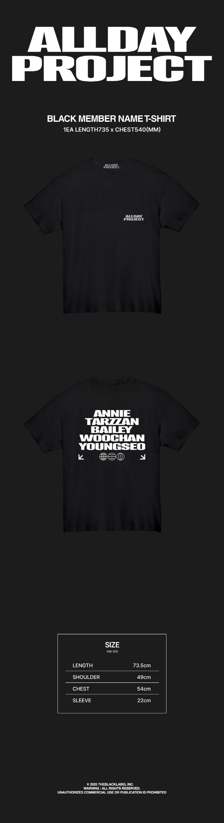 ALLDAY PROJECT - [FAMOUS] OFFICIAL MD BLACK MEMBER NAMES T-SHIRT - Image 2