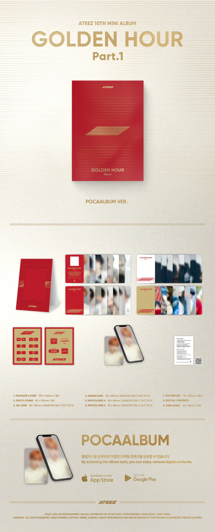 ATEEZ - [GOLDEN HOUR : Part.1] 10th Mini Album POCAALBUM Version - Image 2