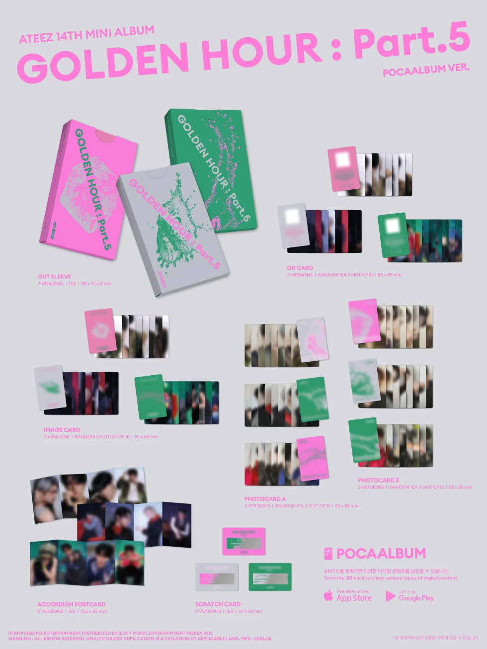 (LUCKY DRAW) ATEEZ - [GOLDEN HOUR : PART.5] 14th Mini Album POCAALBUM Z Version - Image 2