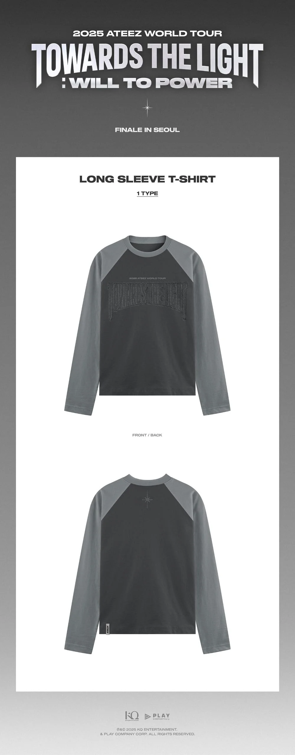 ATEEZ - [TOWARDS THE LIGHT WILL TO POWER] 2025 WORLD TOUR FINALE IN SEOUL OFFICIAL MD LONG SLEEVE T-SHIRT - Image 2