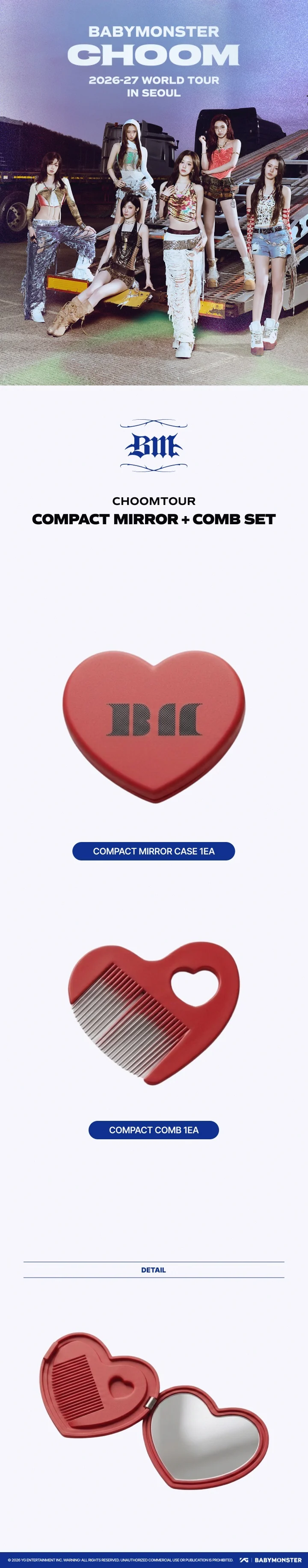 BABYMONSTER - [춤(CHOOM)] WORLD TOUR IN SEOUL OFFICIAL MD COMPACT MIRROR + COMB SET - Image 2