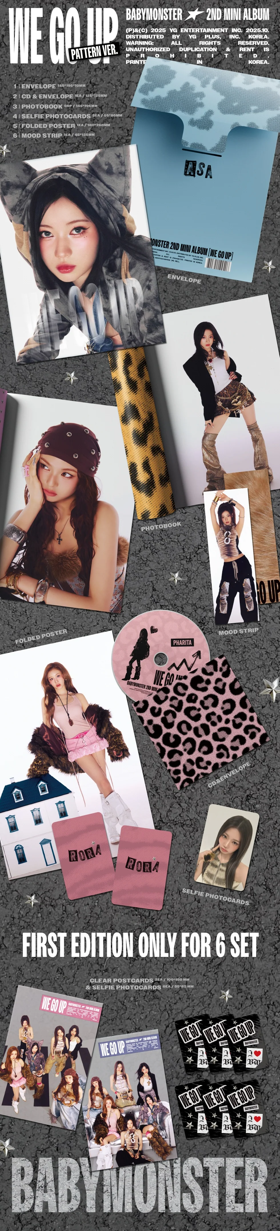 BABYMONSTER - [WE GO UP] 2ND MINI ALBUM PATTERN AHYEON Version - Image 2