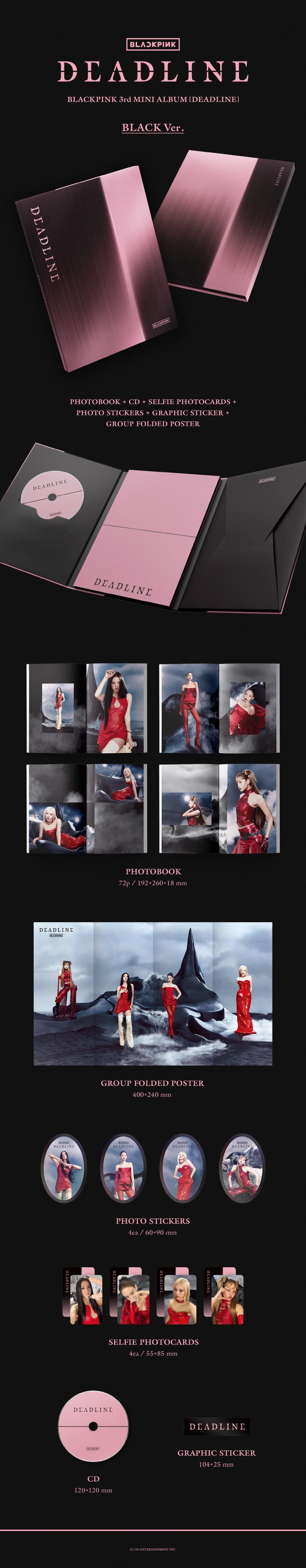 (LUCKY DRAW) BLACKPINK - [DEADLINE] 3rd Mini Album BLACK Version - Image 2