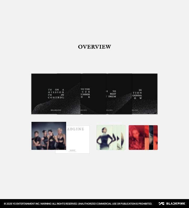 BLACKPINK - [DEADLINE] 3rd Mini Album OFFICIAL MD LYRICS CARD + PHOTOCARD SET - Image 3