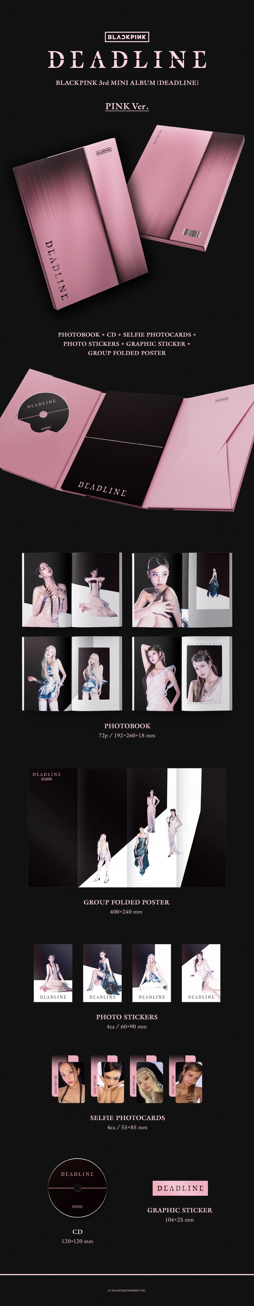 (LUCKY DRAW) BLACKPINK - [DEADLINE] 3rd Mini Album PINK Version - Image 2
