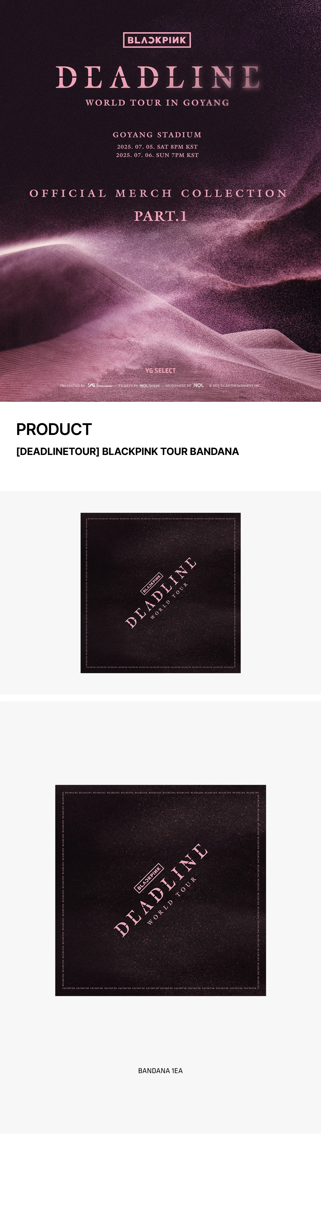 BLACKPINK - [DEADLINE] WORLD TOUR MD TOUR BANDANA - Image 2