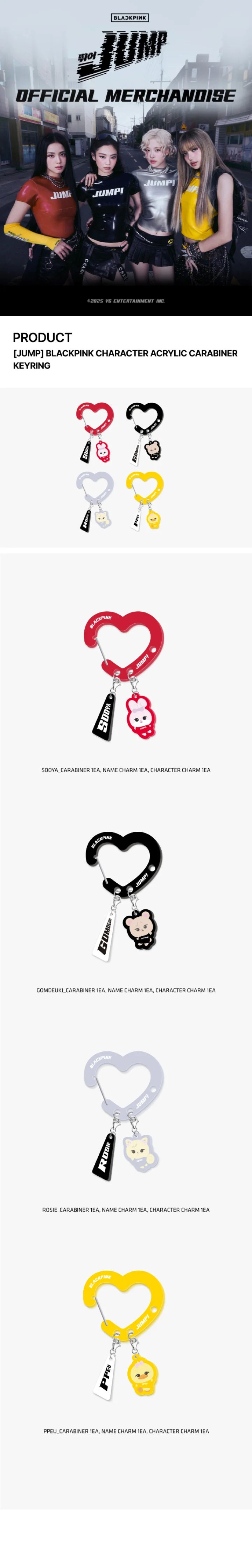 BLACKPINK - [JUMP] OFFICIAL MD BLACKPINK CHARACTER ACRYLIC CARABINER KEYRING - Image 2