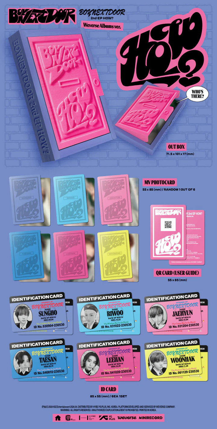BOYNEXTDOOR - [HOW?] 2nd EP Album WEVERSE ALBUMS Version - Image 2
