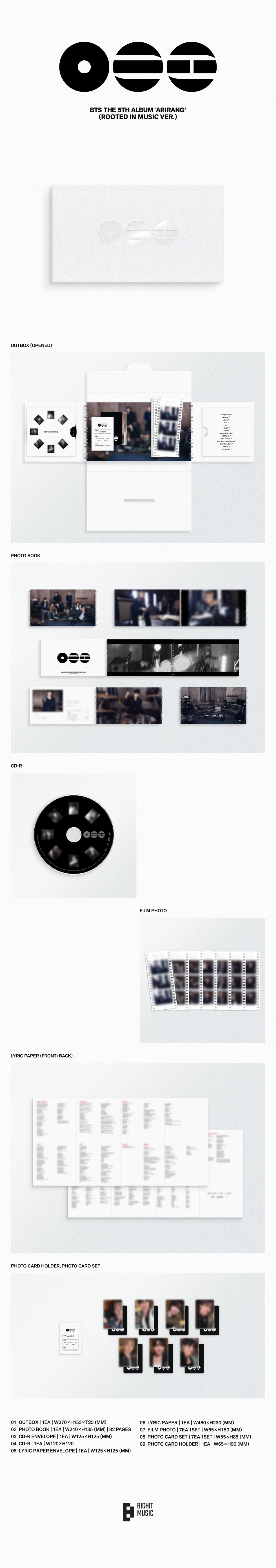 (LUCKY DRAW) BTS - [ARIRANG] 5th Album ROOTED 2 Version SET - Image 3