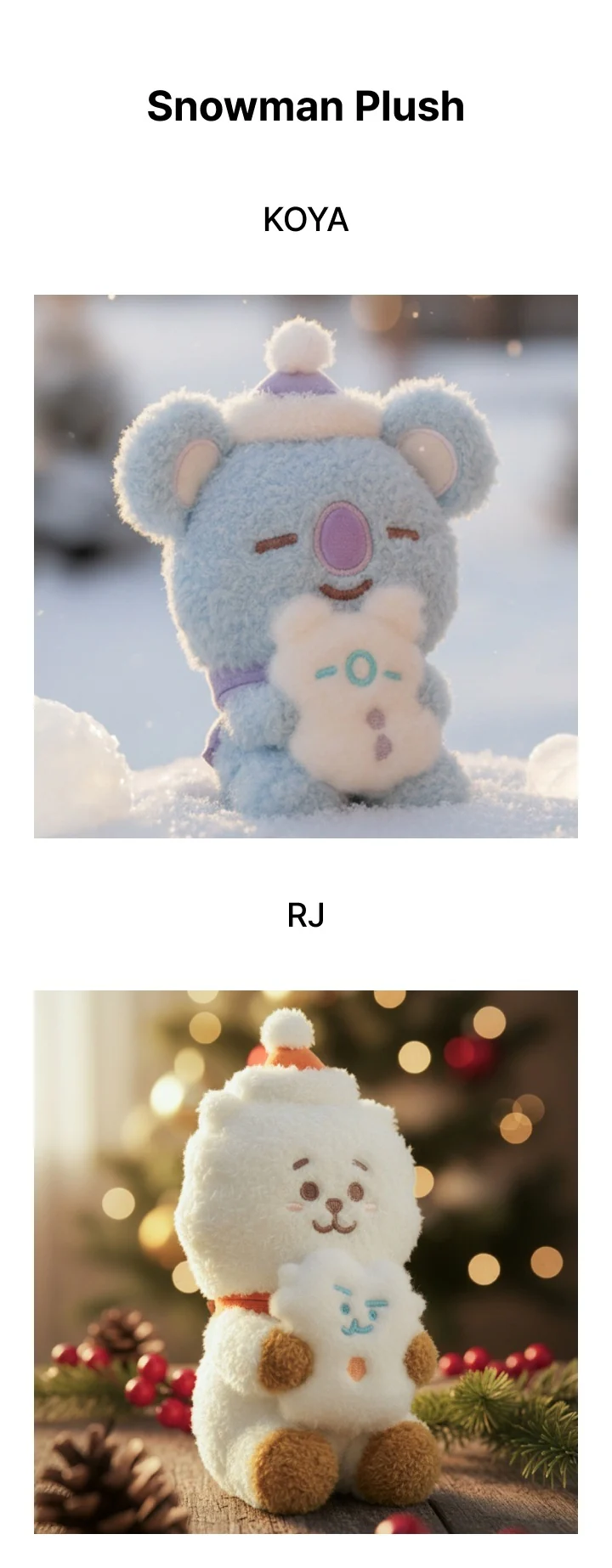 BTS - [BT21] DECEMBER OFFICIAL MD Snowman Plush - Image 2