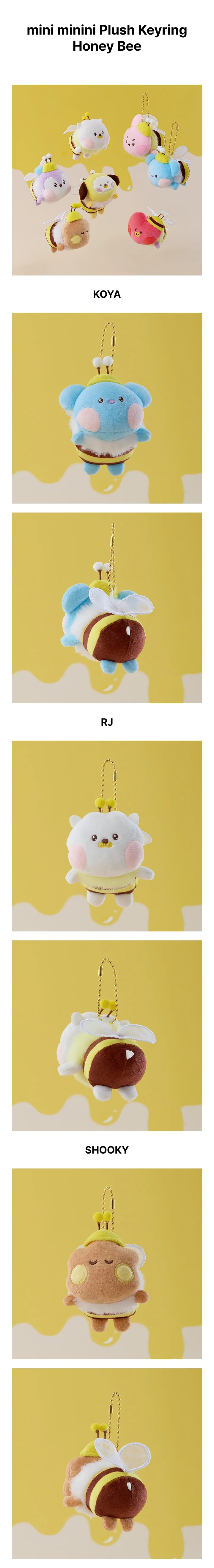 BTS - [BT21 Honey Bee] OFFICIAL MD mini minini Plush Keyring - Image 2
