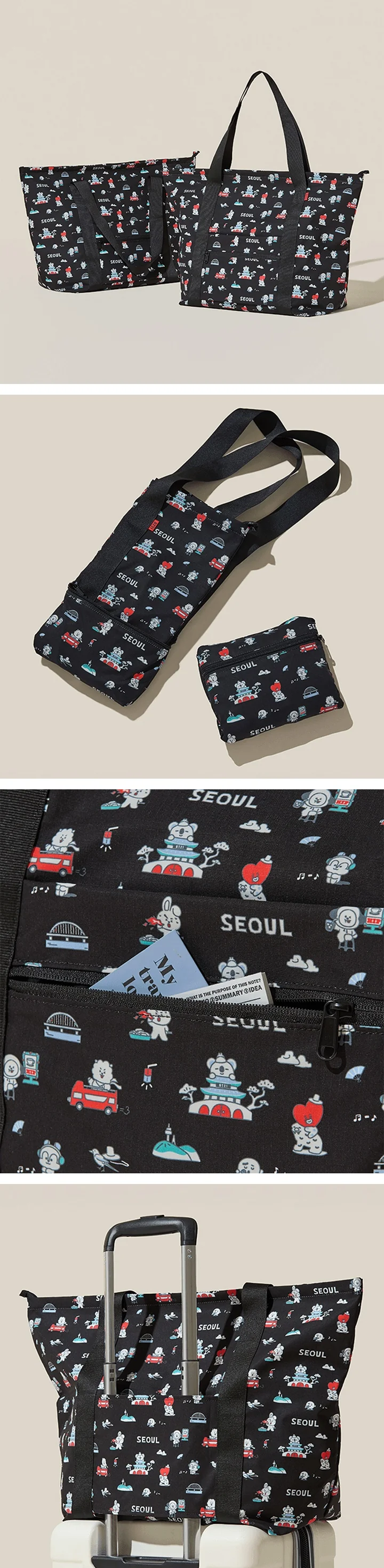 BTS - [BT21] OFFICIAL MD Travel Folding Bag Seoul Edition - Image 2