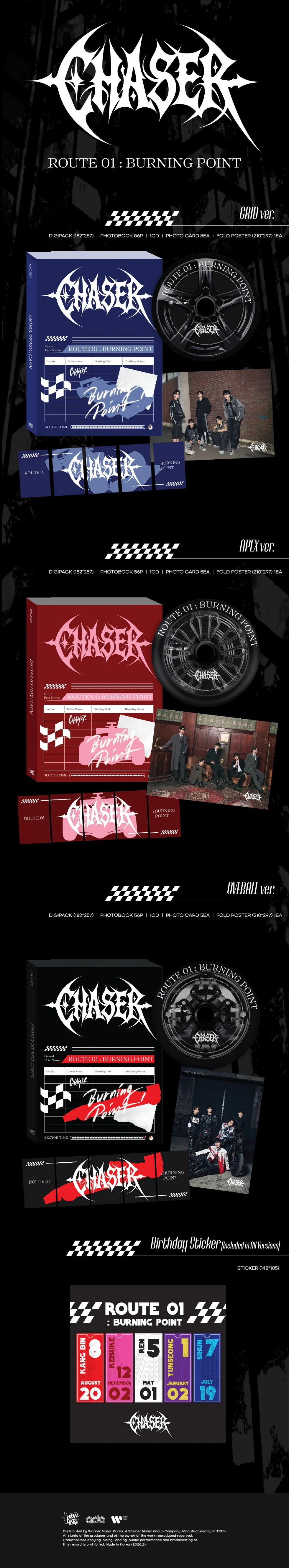 CHASER - [ROUTE 01 : BURNING POINT] 1st Mini Album RANDOM Version - Image 2