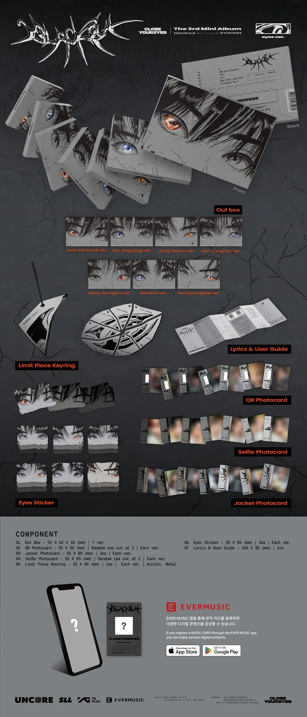 CLOSE YOUR EYES - [BLACKOUT] The 3rd Mini Album EYES MA JINGXIANG Version - Image 2
