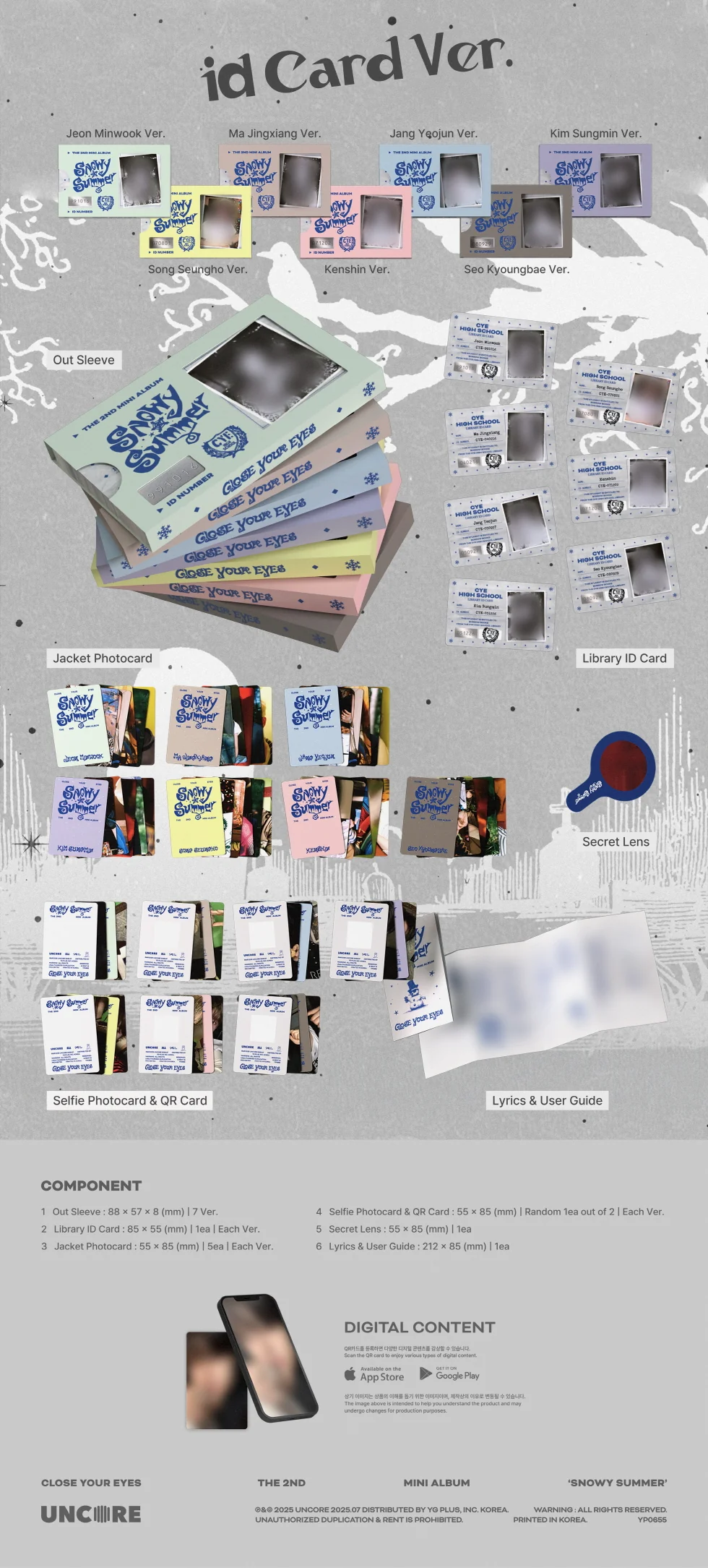 CLOSE YOUR EYES - [SNOWY SUMMER] 2nd Mini Album POCAALBUM ID CARD SEO KYOUNGBAE Version - Image 2