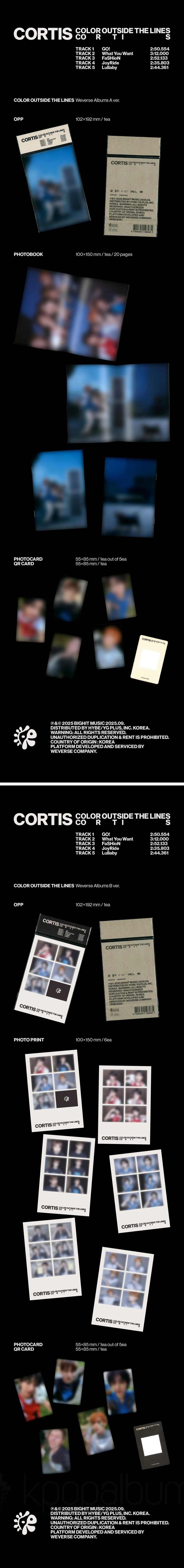 CORTIS - [COLOR OUTSIDE THE LINES] 1st EP Album WEVERSE ALBUMS RANDOM Version - Image 2