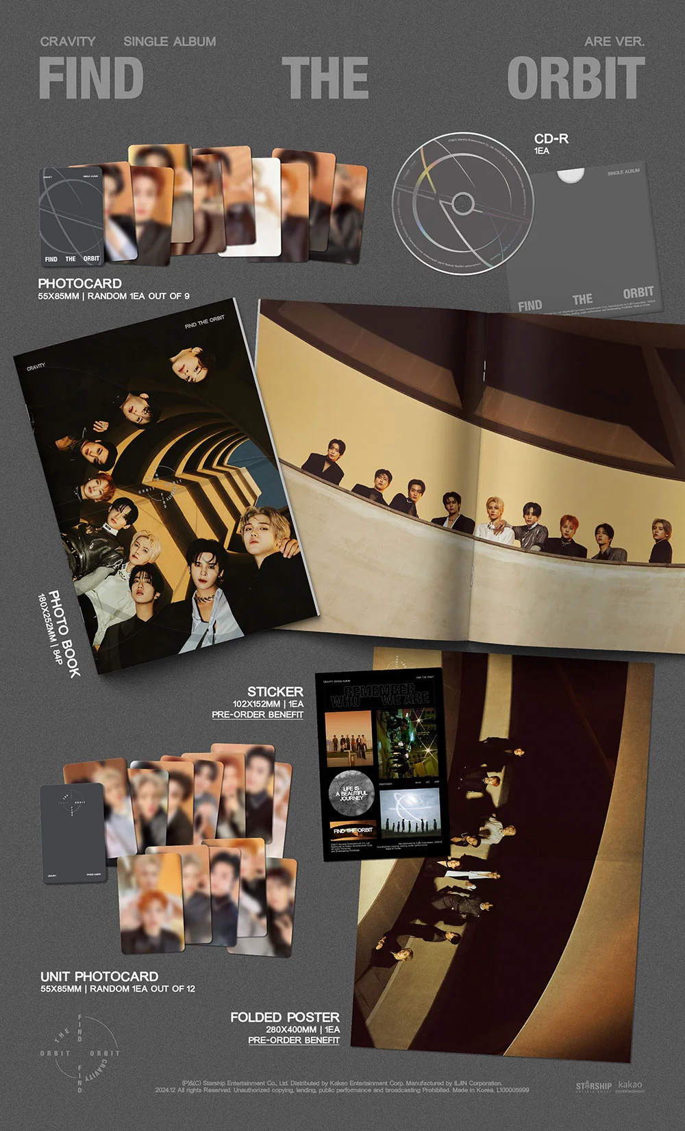 CRAVITY - [FIND THE ORBIT] 1st Single Album 2 Version SET - Image 3