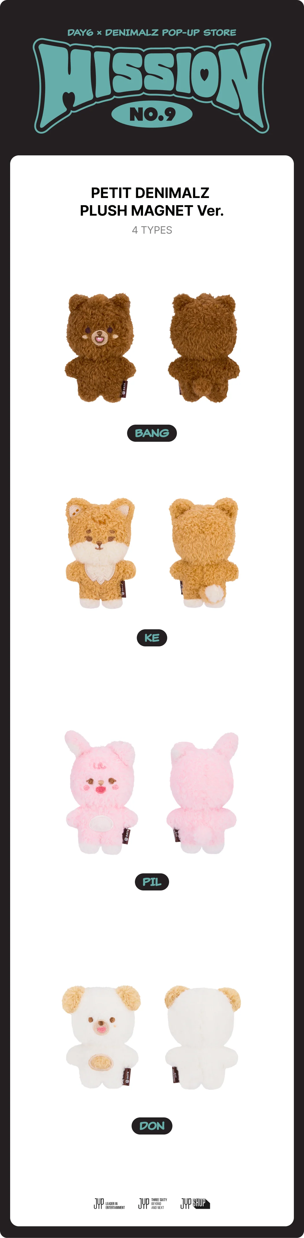 DAY6 - [MISSION No.9] POP-UP MD PETIT DENIMALZ PLUSH MAGNET Ver. - Image 2