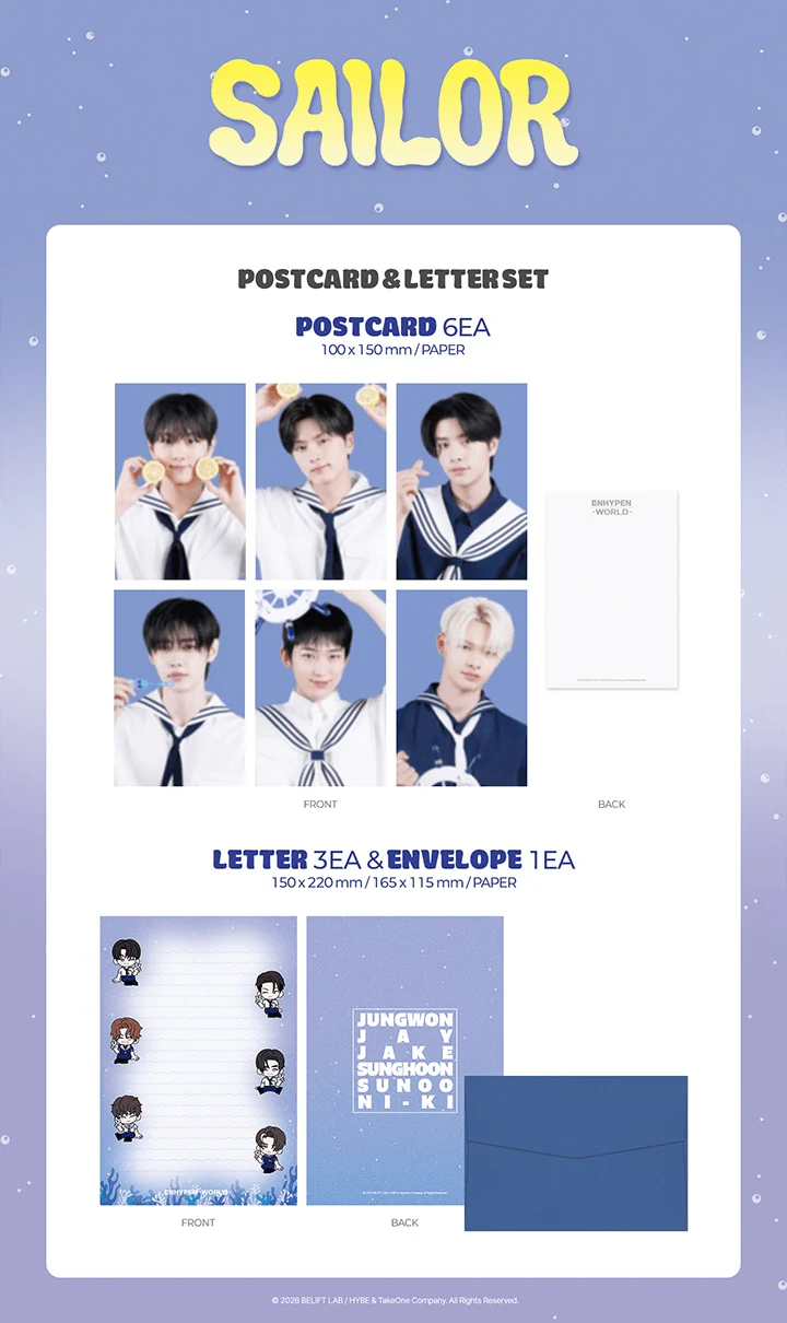 ENHYPEN - [ENHYPEN WORLD : SAILOR] OFFICIAL MD POSTCARD & LETTER SET - Image 2