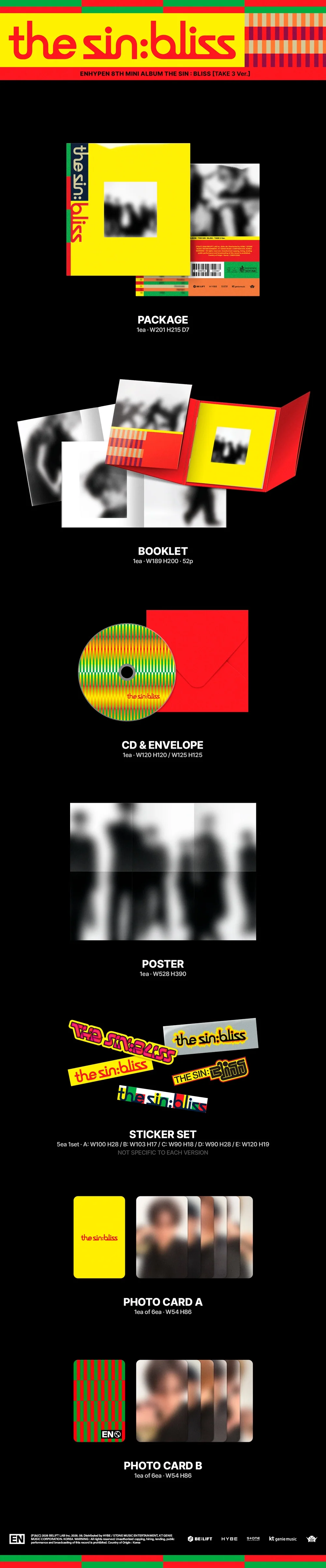 (PRE-ORDER) ENHYPEN - [THE SIN : BLISS] 8th Mini Album TAKE 4 Version SET - Image 4