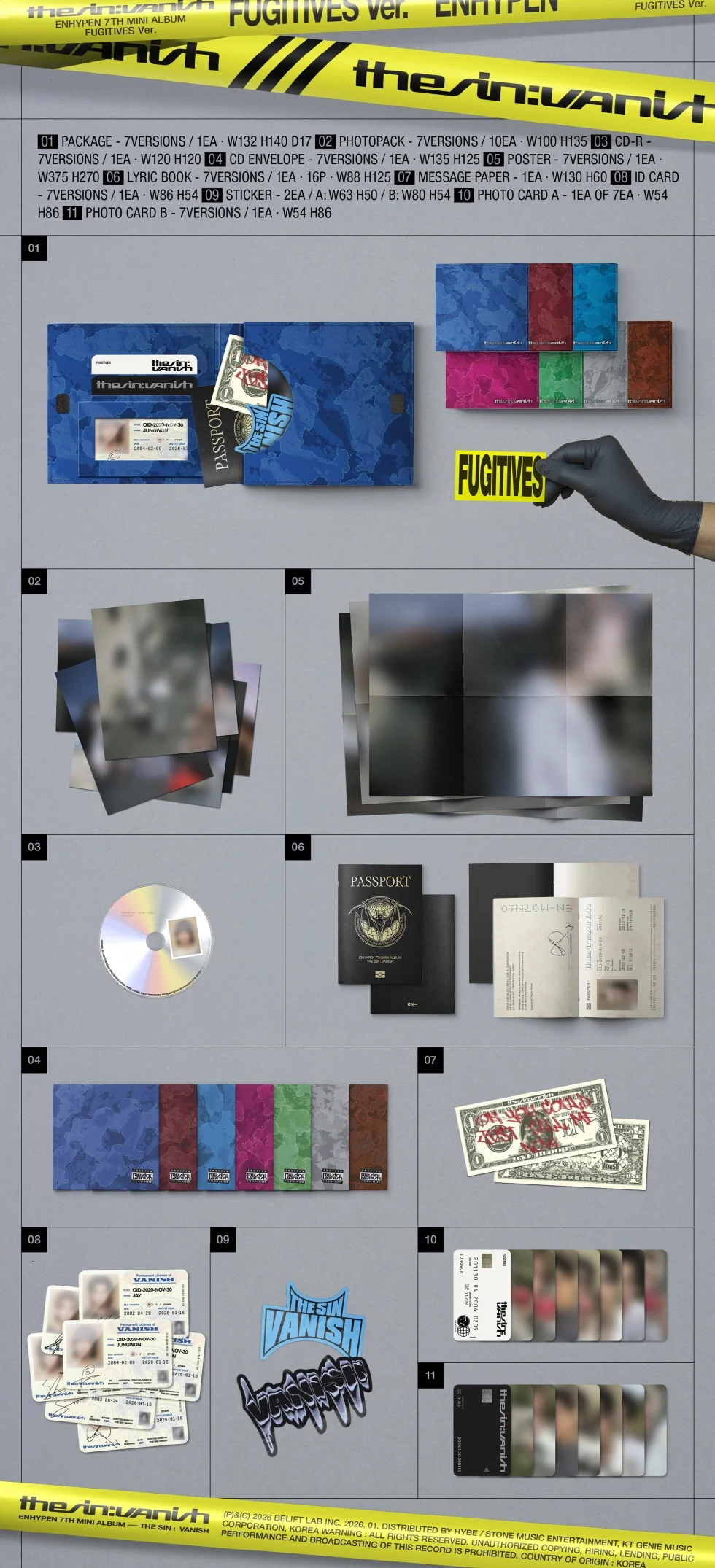 ENHYPEN - [THE SIN : VANISH] 7th Mini Album FUGITIVES JAY Version - Image 2