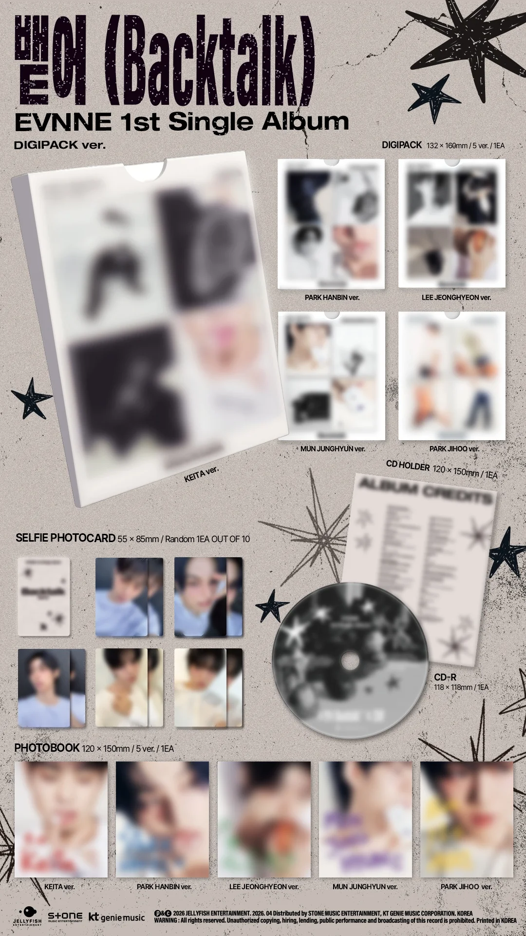 EVNNE - [BACKTALK / 뱉어] 1st Single Album DIGIPACK MUN JUNGHYUN Version - Image 2