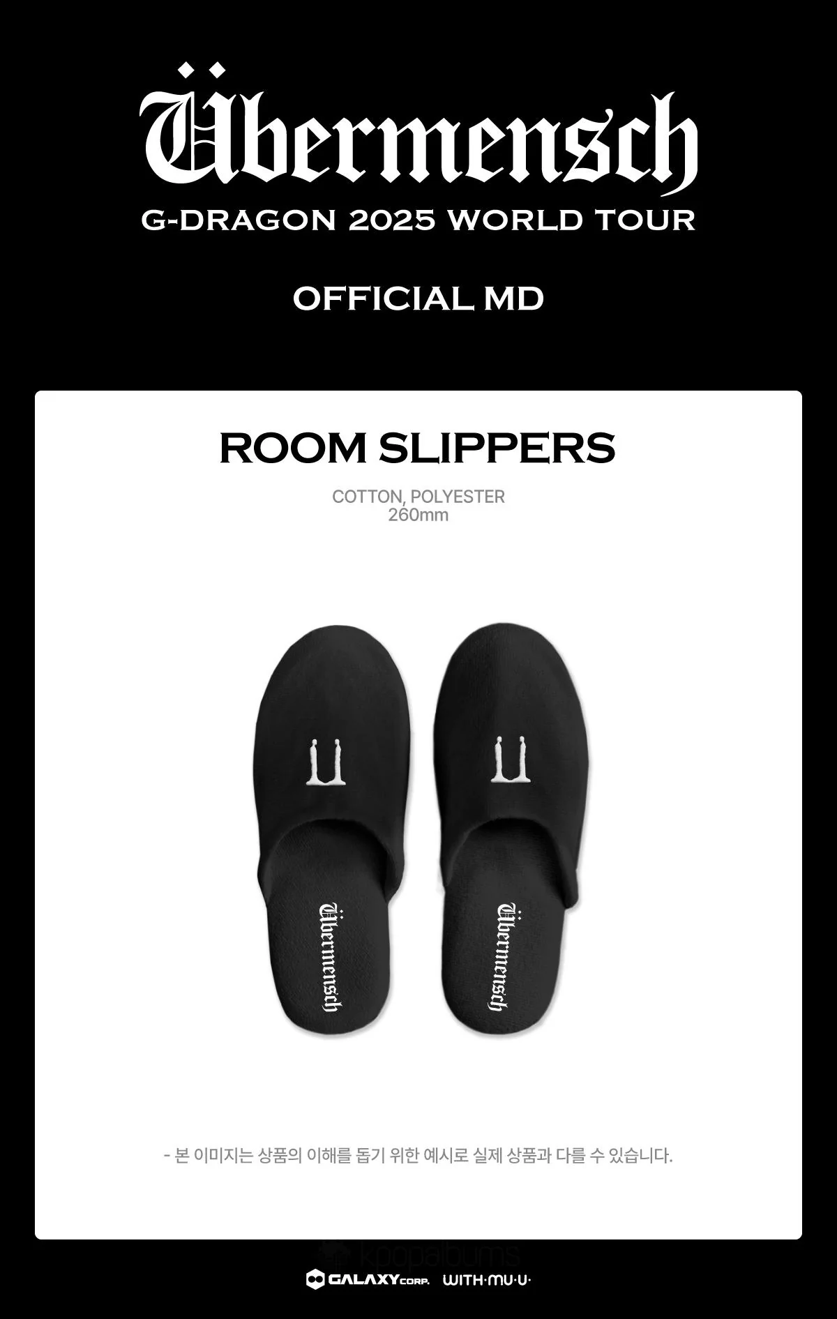 G-DRAGON - [2025 WORLD TOUR IN KOREA] OFFICIAL MD ROOM SLIPPERS - Image 2