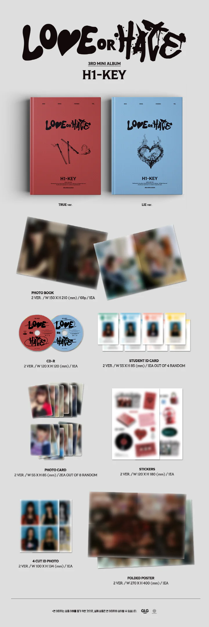 H1-KEY - [LOVE OR HATE] 3rd Mini Album TRUE Version - Image 2