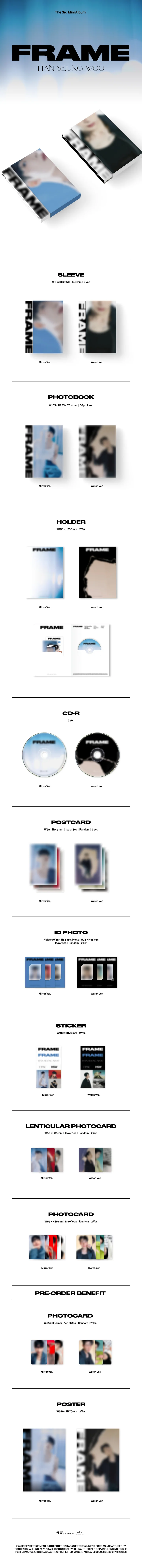 HAN SEUNG WOO - [FRAME] 3rd Mini Album WATCH Version - Image 2
