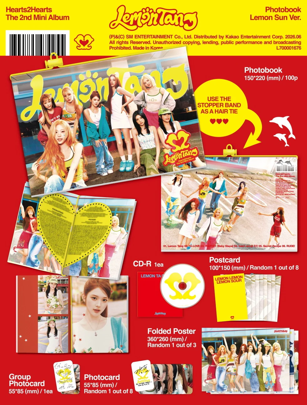 (LUCKY DRAW) HEARTS2HEARTS - [LEMON TANG] 2nd Mini Album PHOTOBOOK LEMON SUN Version - Image 2