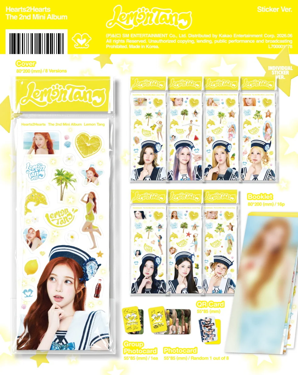 HEARTS2HEARTS - [LEMON TANG] 2nd Mini Album STICKER A-NA Version - Image 2
