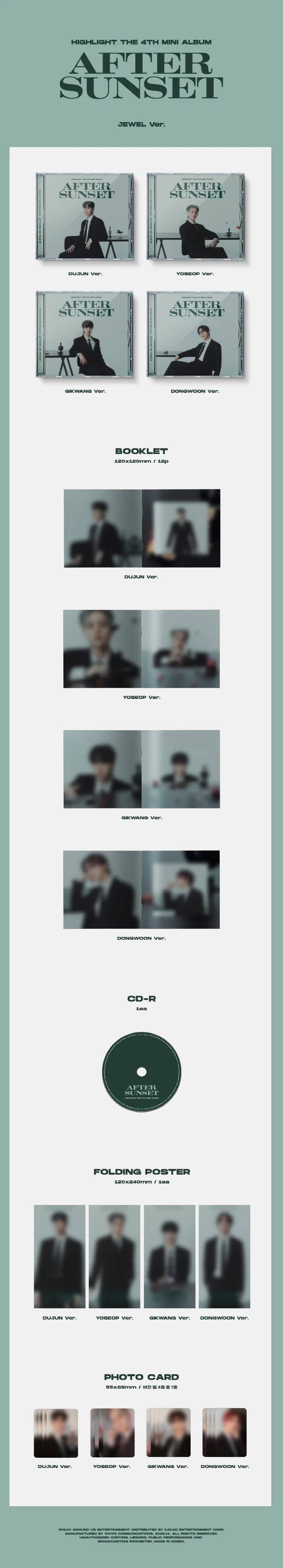Highlight - [AFTER SUNSET] 4th Mini Album Jewel Case RANDOM Version - Image 2
