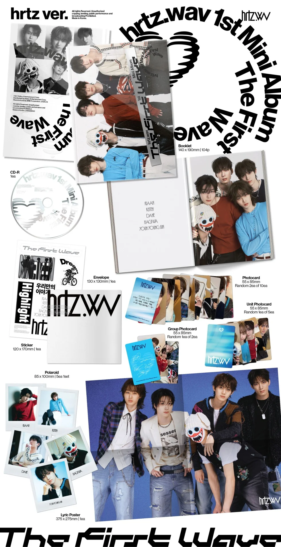 HRTZ.WAV - [THE FIRST WAVE] 1st Mini Album 2 Version SET - Image 2