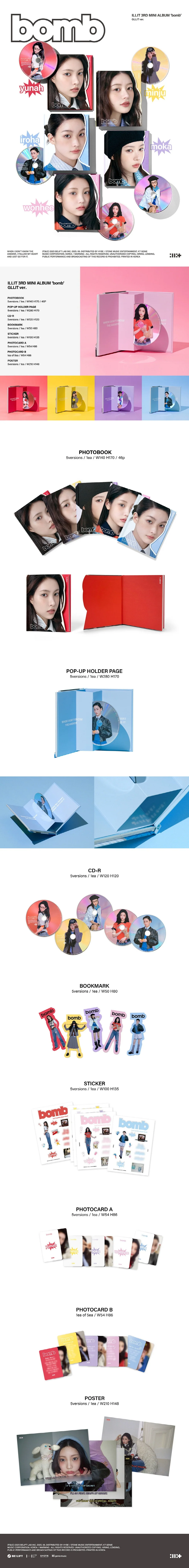 ILLIT - [BOMB] 3rd Mini Album GLLIT 5 Version SET - Image 2