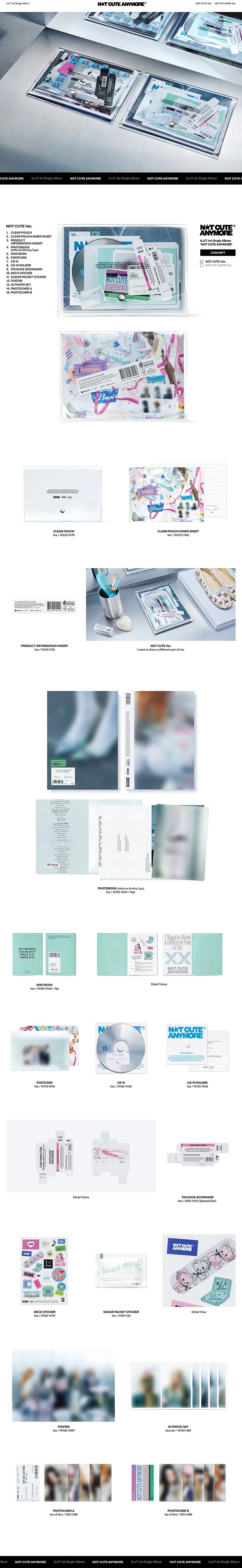ILLIT - [NOT CUTE ANYMORE] 1st Single Album 3 Version SET (2 SET + 1 WEVERSE ALBUMS) - Image 2