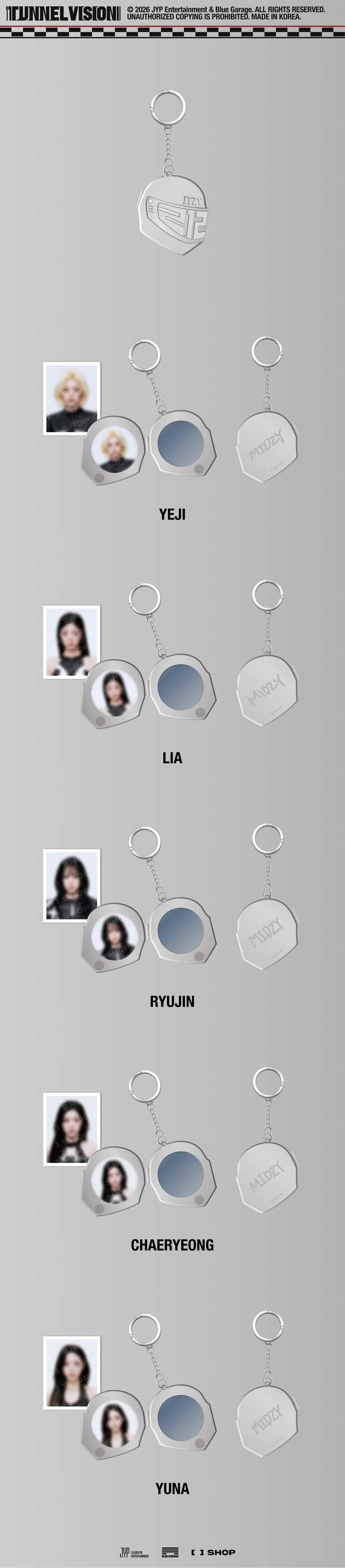 ITZY - [TUNNEL VISION] 3RD WORLD TOUR OFFICIAL MD LOCKET PENDANT KEYRING - Image 2