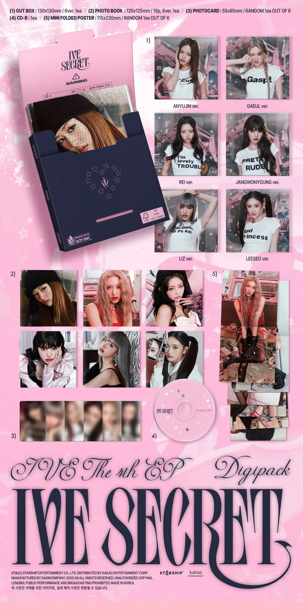 IVE - [IVE SECRET] 4th Mini Album DIGIPACK REI Version - Image 2