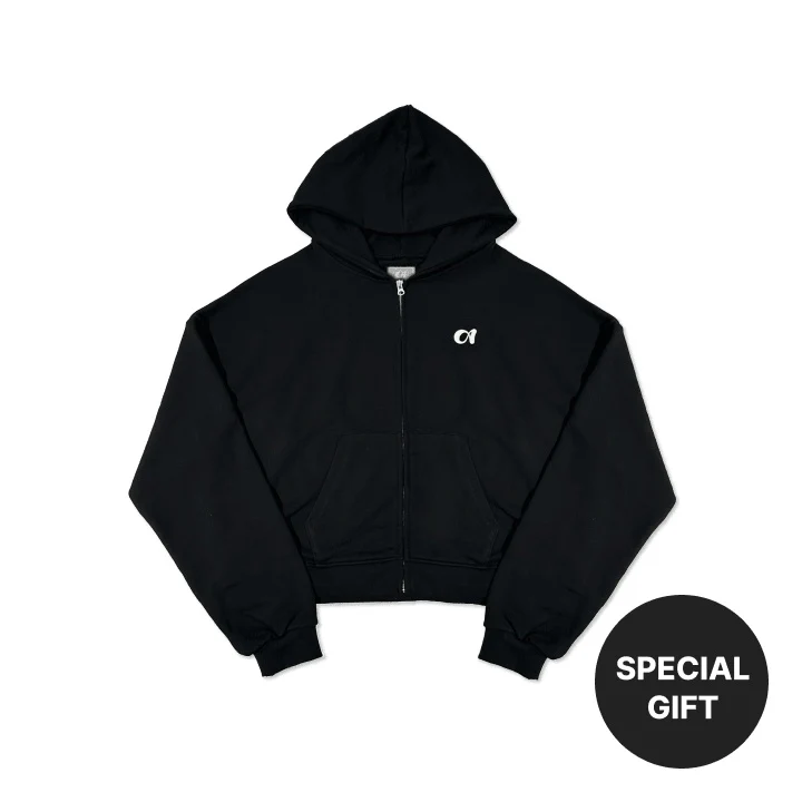 JENNIE - [2025 OA 'ZEN SERIF' Merch] Cropped Zip-up Hoodie