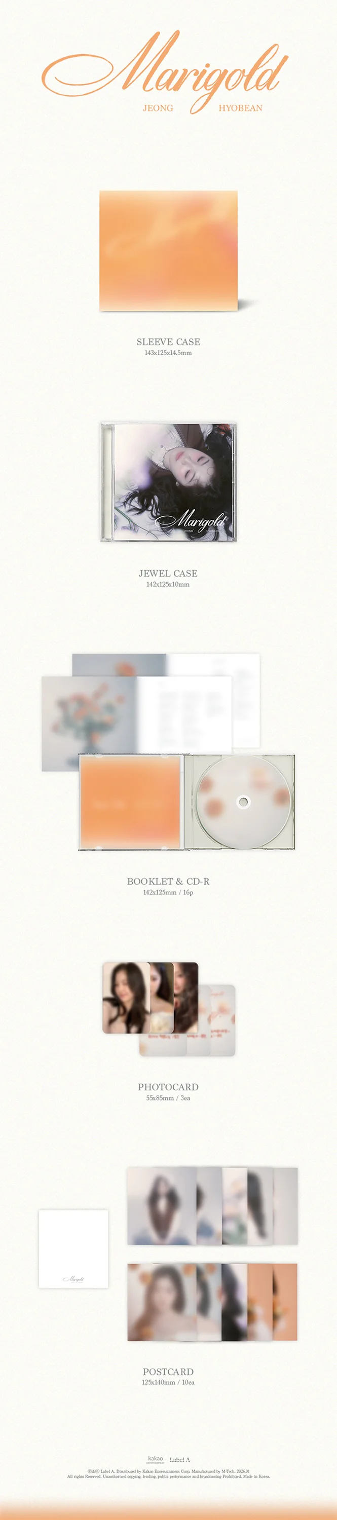 JEONG HYOBEAN - [MARIGOLD] 1st EP Album - Image 2