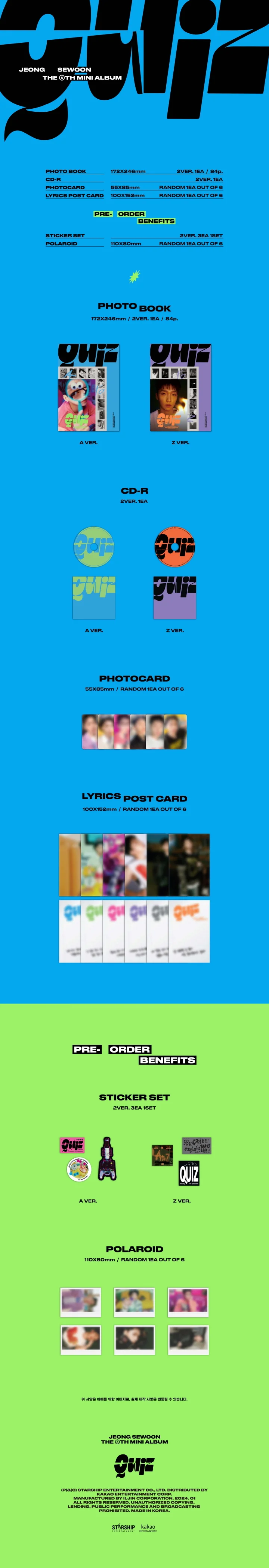 JEONG SE WOON - [QUIZ] 6th Mini Album A Version - Image 2