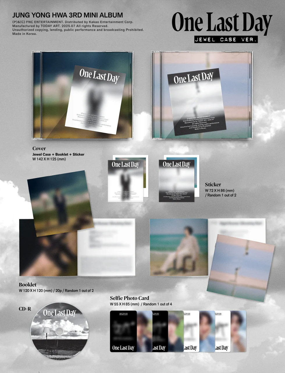 JUNG YONGHWA - [ONE LAST DAY] 3rd Mini Album JEWEL CASE A Version - Image 2