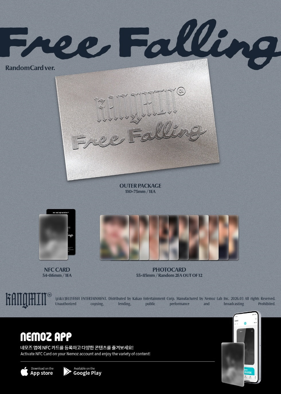 KANGMIN - [FREE FALLING] 1st Album NEMO RANDOMCARD Version - Image 2