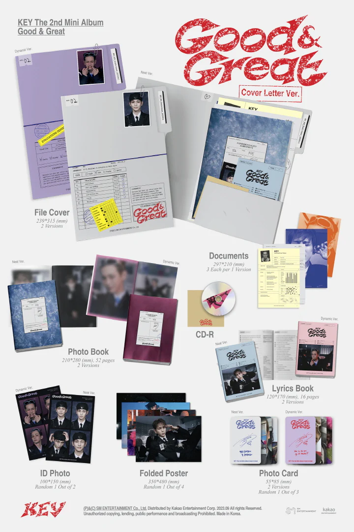 KEY - [Good & Great] 2nd Mini Album COVER LETTER 2 Version SET - Image 2