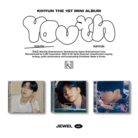KIHYUN - [YOUTH] 1st Mini Album JEWEL CASE 3 Version SET