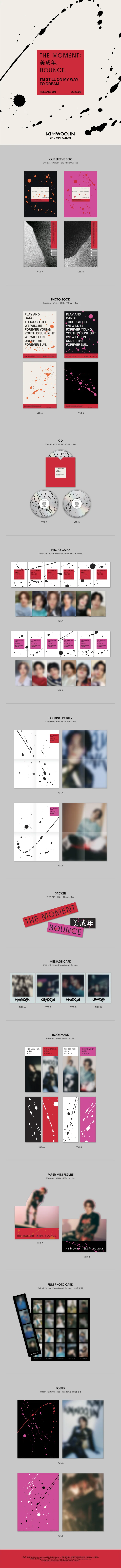 KIM WOOJIN - [The moment : 美成年, Bounce] 2nd Mini Album A Version - Image 2