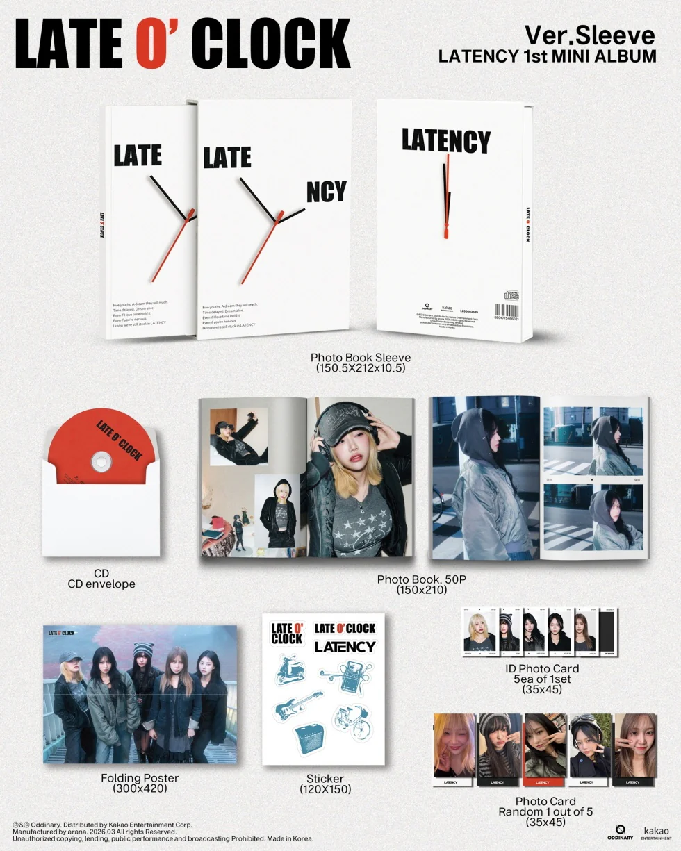 LATENCY - [LATE O' CLOCK] 1st Mini Album SLEEVE Version - Image 2