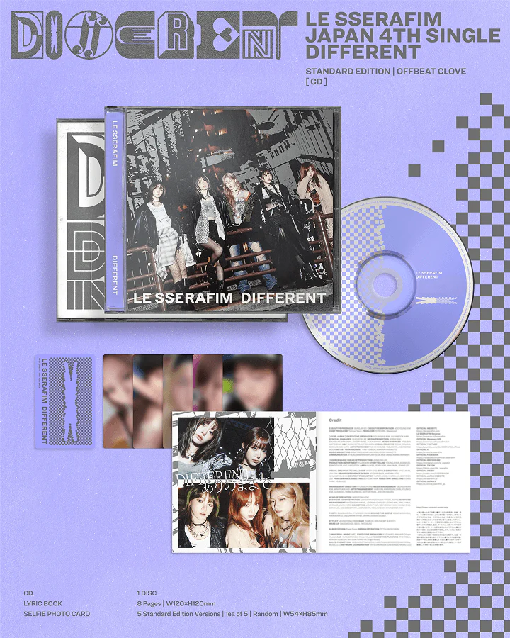 LE SSERAFIM - [DIFFERENT] Japan 4th Single Album 3 Version SET - Image 4