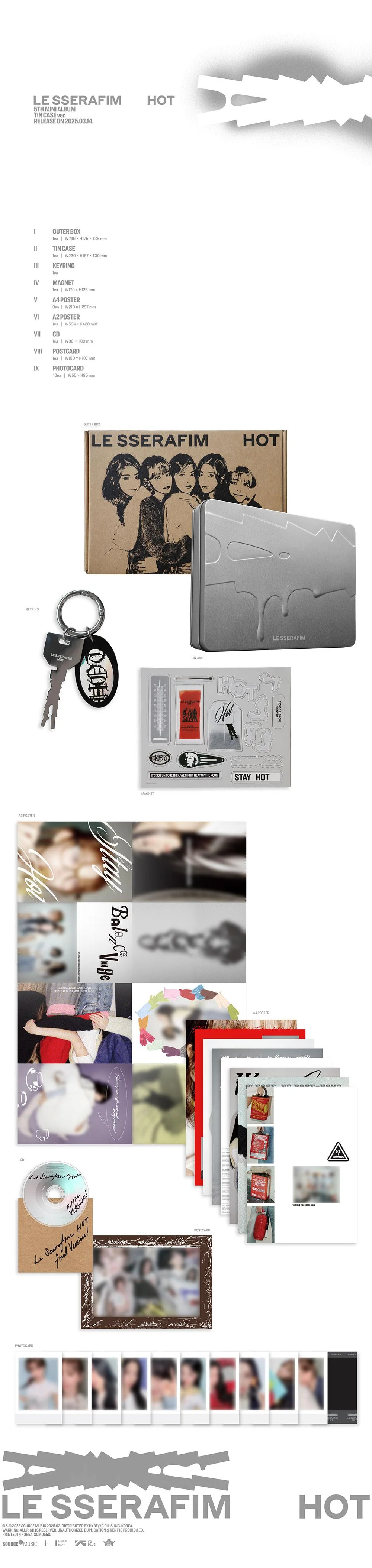 LE SSERAFIM - [HOT] 5th Mini Album TIN CASE Version - Image 2