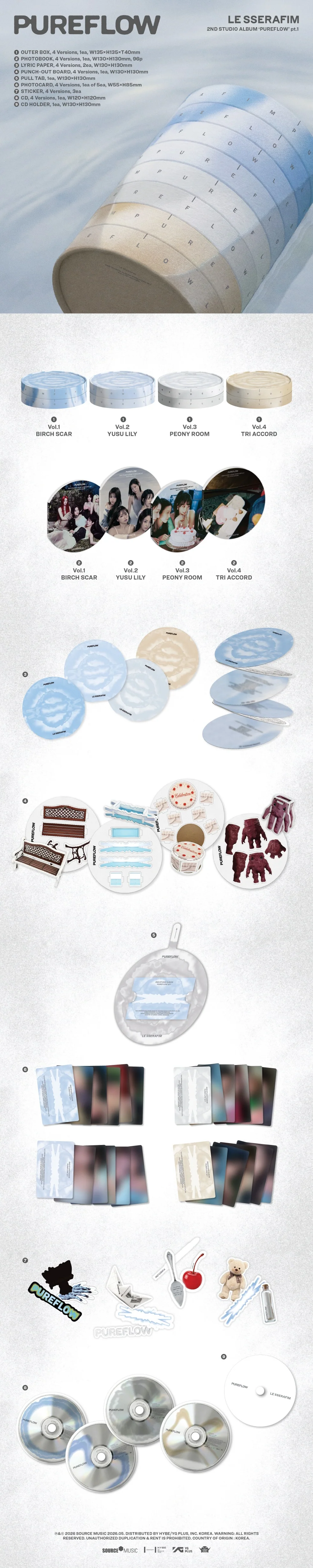 (LUCKY DRAW) LE SSERAFIM - [PUREFLOW PT.1] 2nd Studio Album RANDOM Version - Image 2